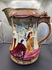 LARGE QUEEN ELIZABETH II CORONATION 1953 H21cm JUG BURLEIGH WARE E T BAILEY