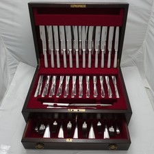 PLAIN PINE Design Garrard London Silver Service 128 Piece Canteen of Cutlery Set