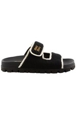 MIU MIU BLACK CROCHET SLIDES