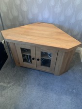 Solid Oak Corner TV Unit