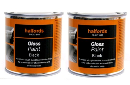 Black gloss enamel paint - 2x,