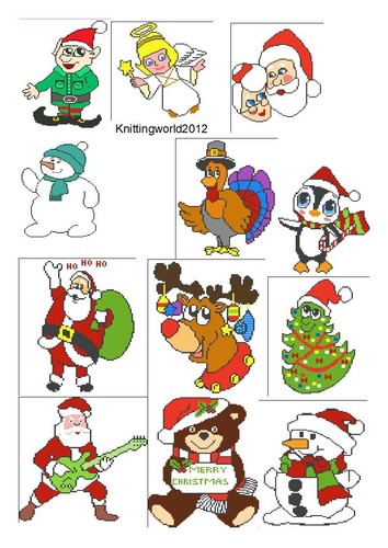 Christmas intarsia knitting - intarsia,