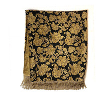 Vintage Black Golden Tan Throw