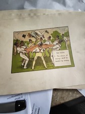 The Rules Of Cricket  - The Game. Antique Cartoon Print By Chas Crombie