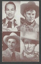 Ca 1939 Arcarde Vending Card* John Wayne Jimmy Dodd Etc Western Actors Mint
