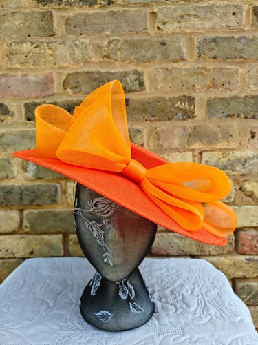 Orange large fascinator - large,
