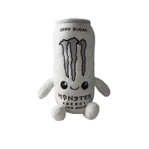 White monster energy can plush - can,