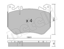 22-1311-1 BRAKE PAD SET, DISC BRAKE FITS MERCEDES-BENZ C-CLASS AMG C 43 4-MATIC+