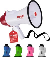Pyle 30W Megaphone Speaker with Microphone, Loud Bullhorn Megaphones with Siren