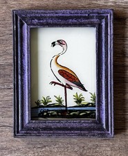 Indian Flamingo Reverse Glass