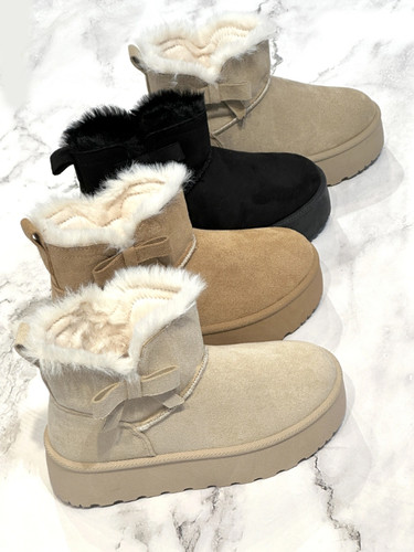 Kid suede platform fur - platform,