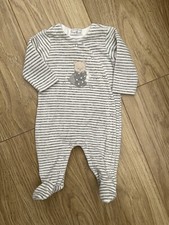 Mayoral unisex baby girl boy velour bear sleep suit 1-2 months vgc