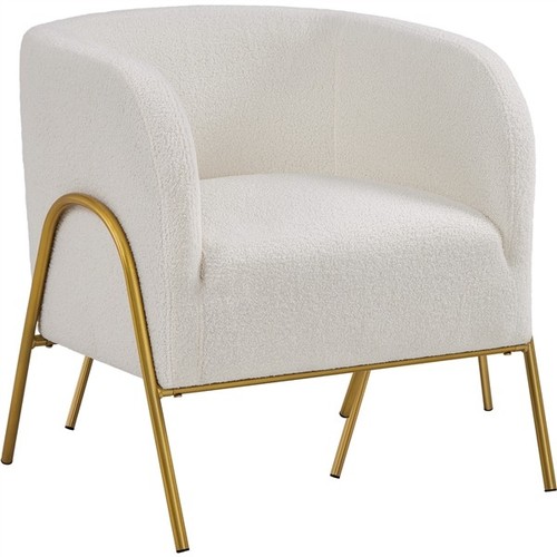 Modern boucle barrel chair - boucle,
