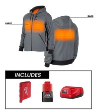 Milwaukee 306G-21XL M12 Heated Hoodie Kit Gray XL -Battery & Charger Included