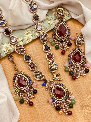 Indian pakistani necklace set - pakistani,