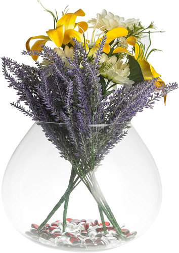 Decorative glass vase rounded - glass,