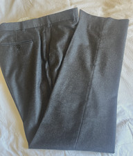 Harvie and Hudson Men's Grey Wool Trousers - 36in W - 32in L