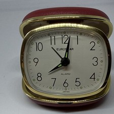 Vintage Eurostar Japan Wind Up folding Travel Alarm Clock - New Old Stock 