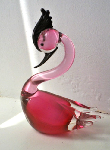 Murano glass pink - murano, swan