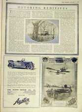 Original Old Vintage Print Wolseley Car Austin Sunbeam Aircraft Engine 1919 20th
