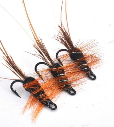 Black frances salmon flies - black,