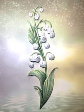 LILY OF THE VALLEY.  X 4 PCS...CARNATION CRAFTS...CARD TOPPER..WHITE