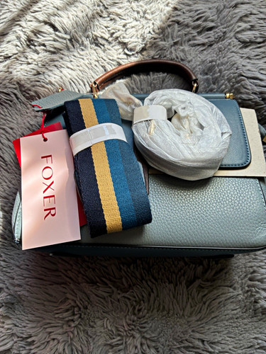 Foxer small blue grey faux - small, blue/grey