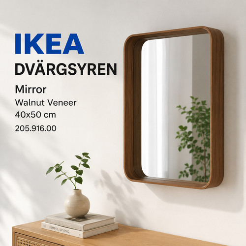 Ikea dvargsyren mirror - dvargsyren, walnut