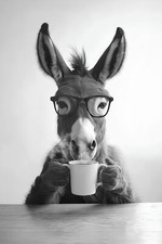 DONKEY Drinking Coffee