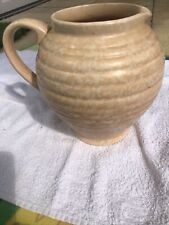 Statement 1930s Art Deco Ribbed Peach-Tones Jug. KPB Kensington Ware.