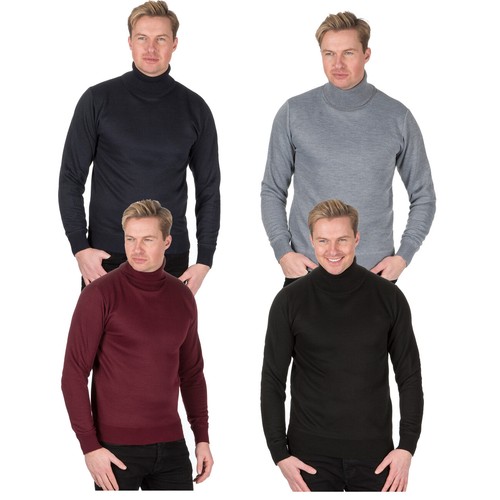 Mens roll neck jumper - neck,
