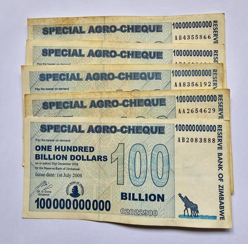 Zimbabwe 100 billion - 5x,
