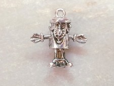 Sterling Silver 925 Dusty Bin Articulated Bracelet Charm Pendant Vintage Gift