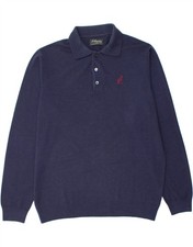 AUSTRALIAN L'ALPINA Mens Polo Neck Jumper Sweater IT 56 XL Navy Blue OT08