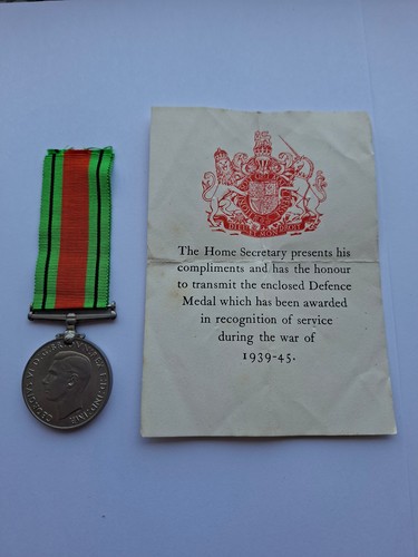 Ww2 defence medal ohms slip - medal,