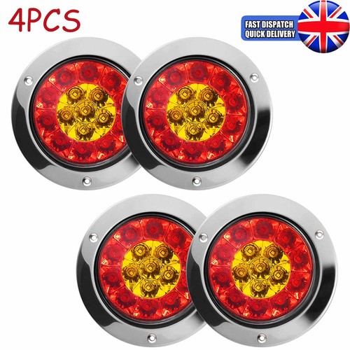 4inch round red - round, amber