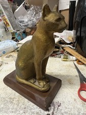 FRENCH MUSEUM QUALITY COPY OF EGYPTIAN CAT ON PLINTH