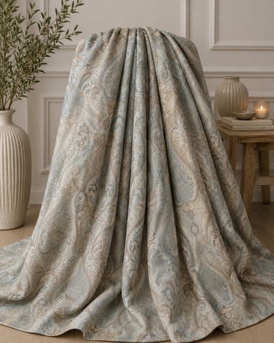 Novello duck egg blue paisley - duck,