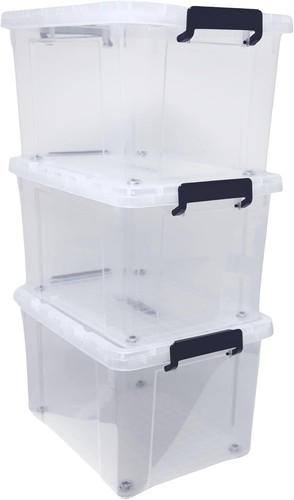 Clear plastic storage box - 3, x