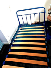 blue iron single bed frame excellent condition 