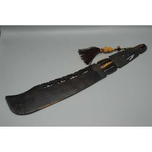 Chinese carved wood - wood, dao