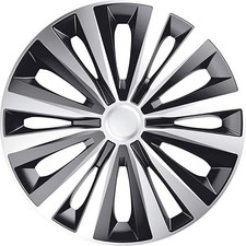 FOR VAUXHALL MERIVA 16" INCH WHEEL TRIMS HUB CAPS SILVER & BLACK MULITY 4PC