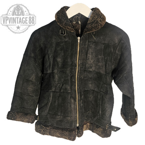 Vintage black shearling - vintage, b3