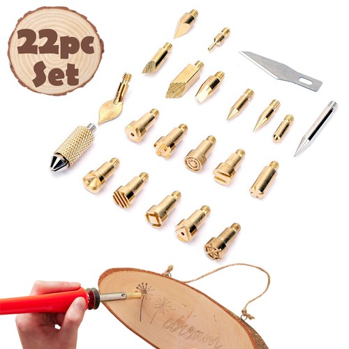22pc brass pyrography - 22pc, tips
