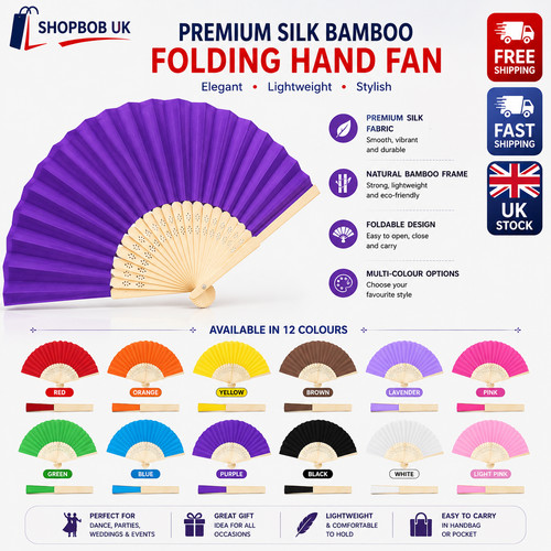 Silk bamboo folding hand - silk,