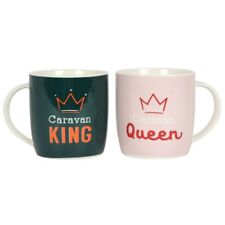 Set of 2 Caravan King and Queen Mugs Great Camping Camperholic Caravanning Gift