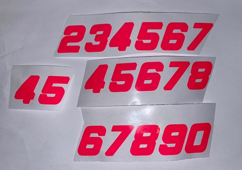 Fluorescent pink vinyl - fluorescent, number