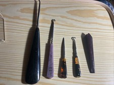 4 X Victorian Shoe Boot Corset Lace Button Puller Hooks
