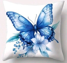 French Blue Butterfly Printed