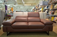 EgoItaliano 2 Seater Leather Sofa Brown Burgundy Designer Couch MAGNUM Sale